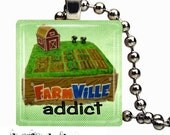 Farmville Necklace on Glass tile - Includes chain -  Buy any 3 and get a 4th