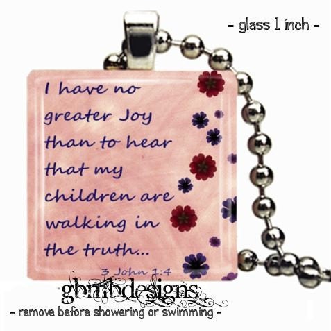 Ready to ship - Bible verse for mothers Necklace on Glass tile- Includes chain - Buy 3 and get 1