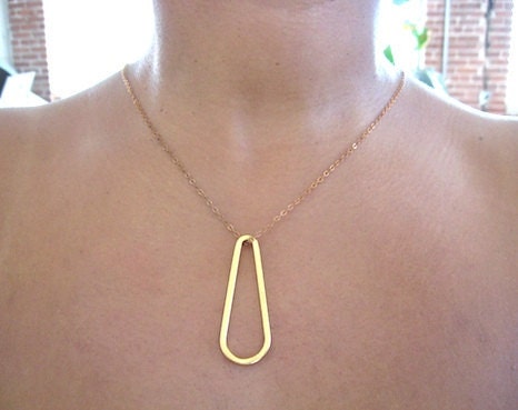 Modern Brass Structured Necklace - Contemporary Necklace - 18" long - Brass chain