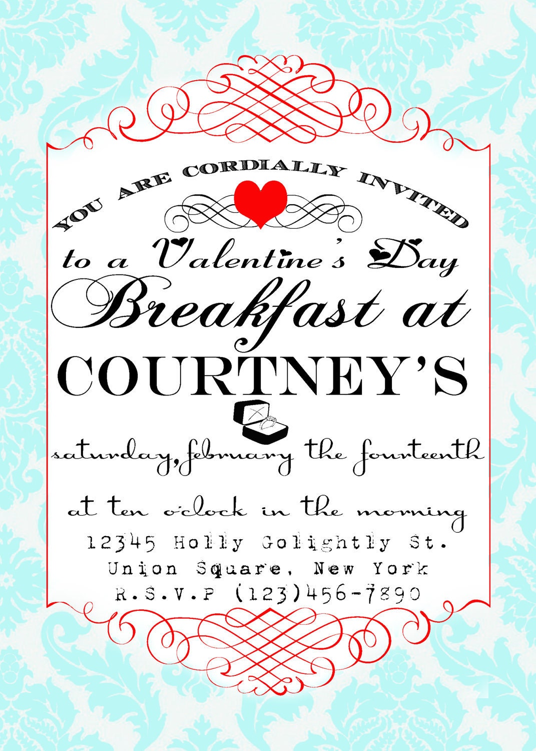 Breakfast at Tiffany's inspired party printable Invitation Il_570xn