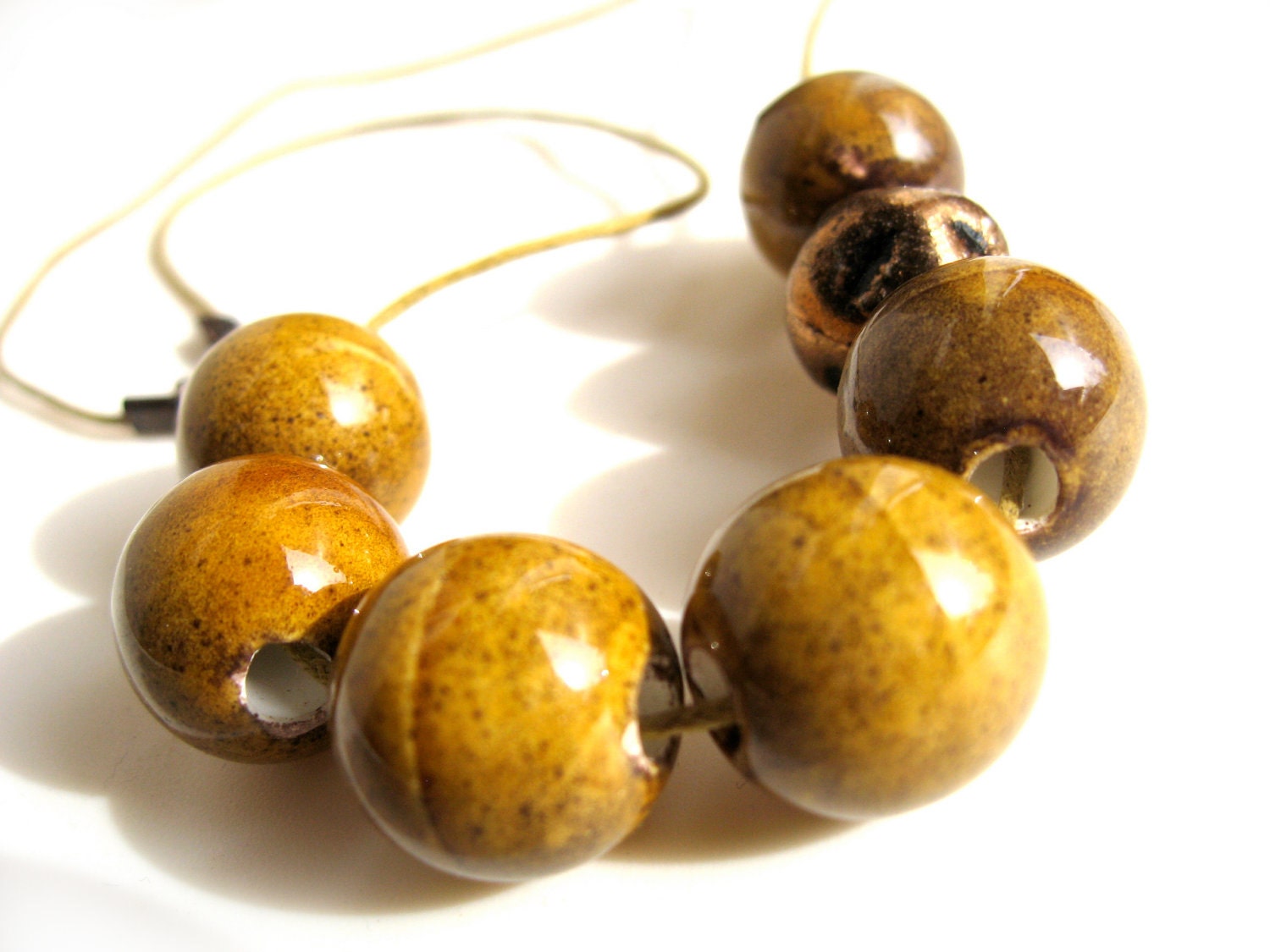 Mustard Yellow Necklace, Bold, Simple Ceramic jewelry