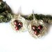 Red eggs earrings, birds nest jewelry, wire wrapped