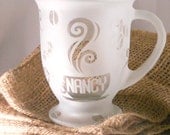 Glass Coffee Mug Personalized Etched 16 oz.