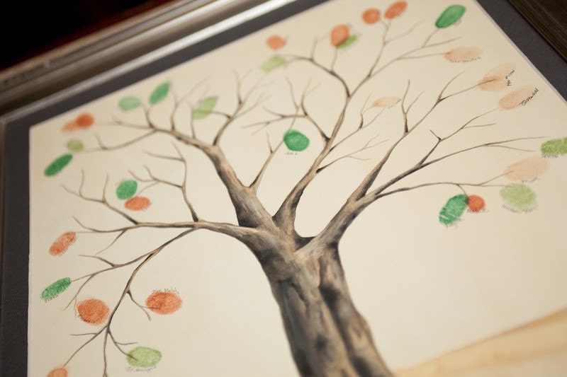 Wedding Tree Guest Book Hand Painted - 18" x 24" - Med-Large Custom Painting