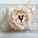 Burlap and Lace Ring Bearer Pillow with Ivory Peony