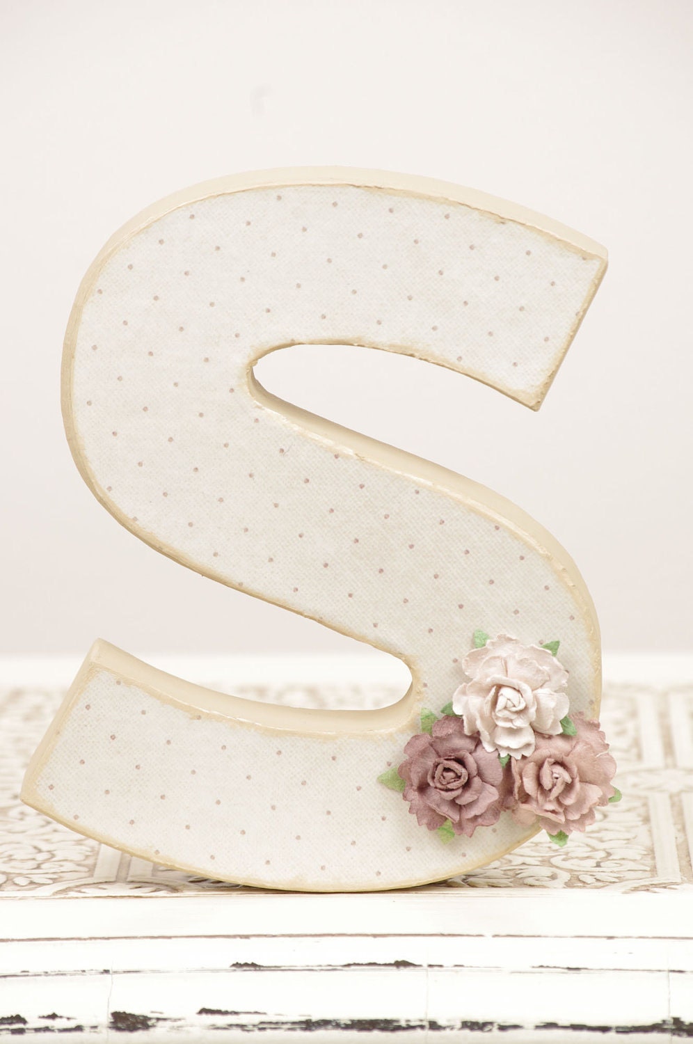 Letter S Monogram - Cake Topper - Table Decor - Photography Prop