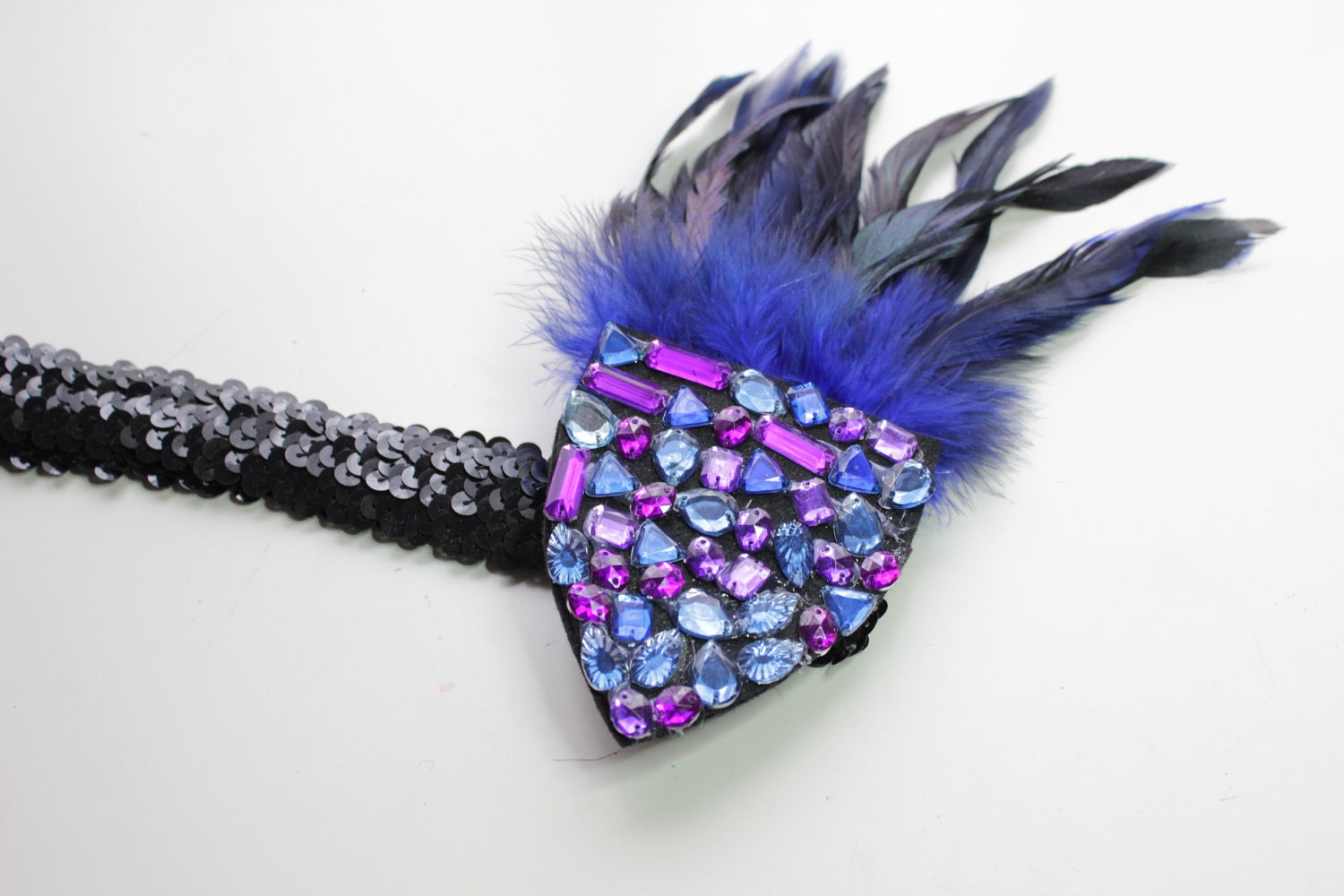 FLAPPER 1920s Purple and Blue Headband Great Gatsby Speakeasy Roaring 20s