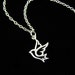 Cute Dove Pendant Necklace in Sterling Silver