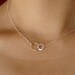 Tiny Forever Linked Together Circles Pendant Necklace in Sterling Silver, wedding necklace, bridesmaid gift, entwined, interlocking circles