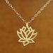 Lotus Flower Pendant Necklace in Silver, Wedding necklace, Bridesmaid gift