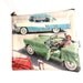 1956 vintage newspaper pencil case or make up purse