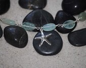 Sterling Silver Fluorite Nugget & Starfish Necklace by Just Beachy Jewelry