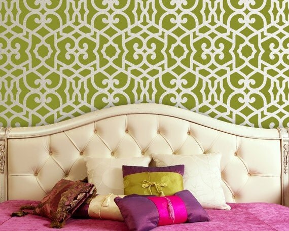 Moroccan Trellis Wall Stencil Pattern Chez Sheik Allover Moroccan Stencil for Exotic Modern Wall Decor