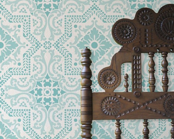 Wall Pattern Stencil Lisboa Tile Allover Stencil for Wall Decor and More