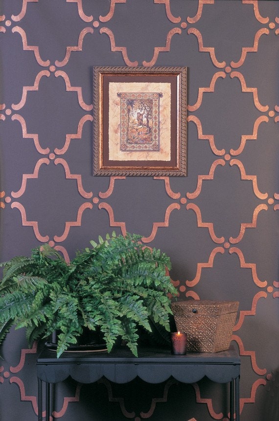 Moroccan Wall Stencil Moorish Trellis Allover Stencil for Easy DIY Wallpaper