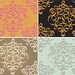 Damask Wall Stencil in Modern Ribbon Style for DIY Wallpaper Look