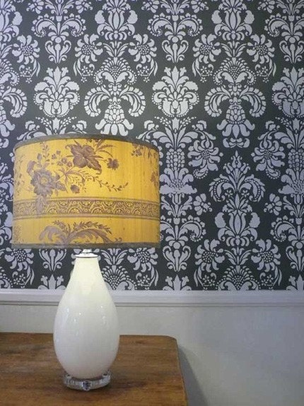 Large Wall Floral Damask Stencil for DIY Wall Decor and Wallpaper Effect