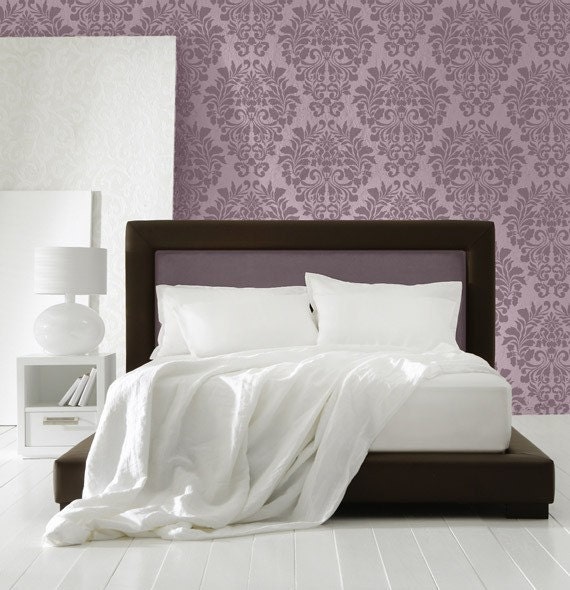Allover Wall Stencil Fabric Damask for DIY  Painted Wallpaper Wall Decor