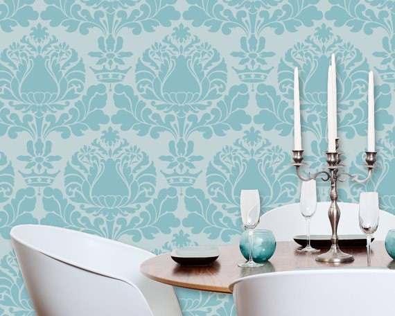 Large Wall Stencil Pattern Corsini Damask Mylar Stencil for DIY Wall Decor