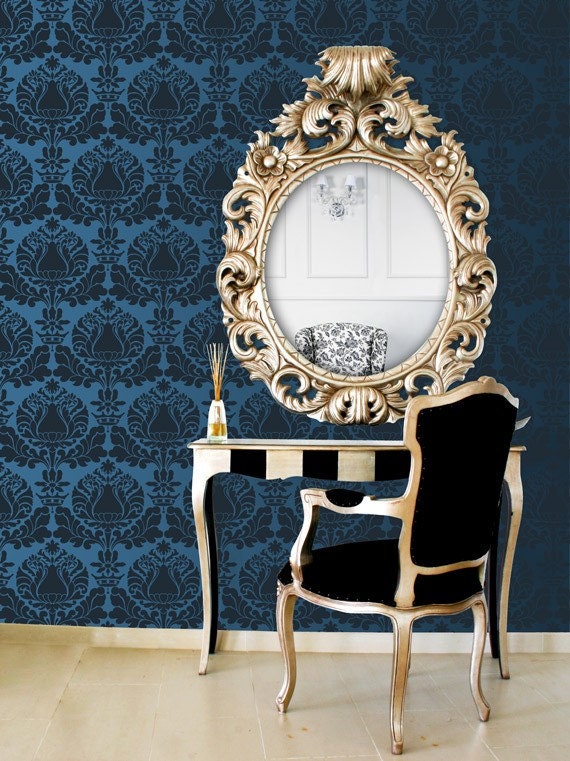 Wall Stencil Small Corsini Damask Stencil for Wall Decor and More