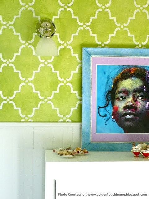 Moroccan Wall Stencil Moorish Trellis Allover Stencil for Easy DIY Wallpaper