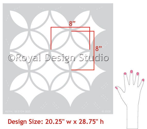 Moroccan Wall Stencil Endless Circle Lattice Stencil as Featured in Better Homes and Gardens