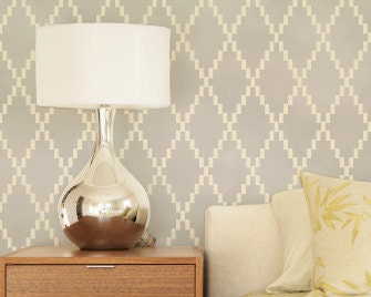 Large Modern Wallpaper Stencil Pattern-Nova Trellis Allover Stencil