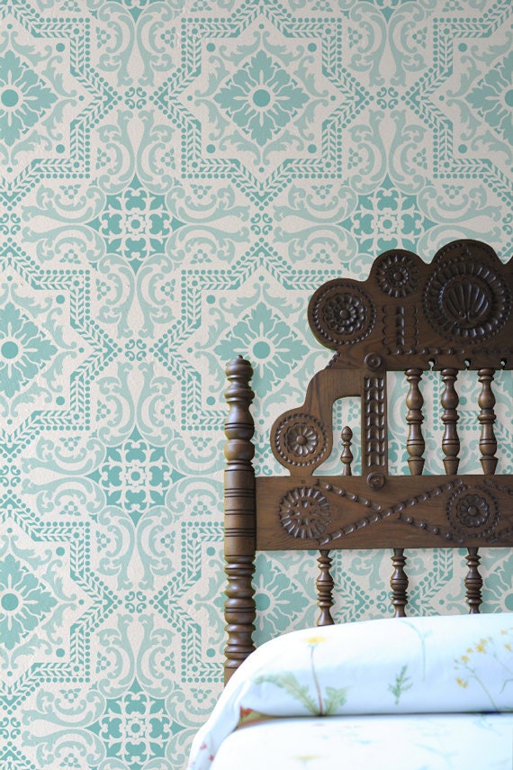 Wall Pattern Stencil Lisboa Tile Allover Stencil for Wall Decor and More