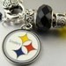 Pittsburg Steelers Licensed Logo European Charm glass bead Bracelets
