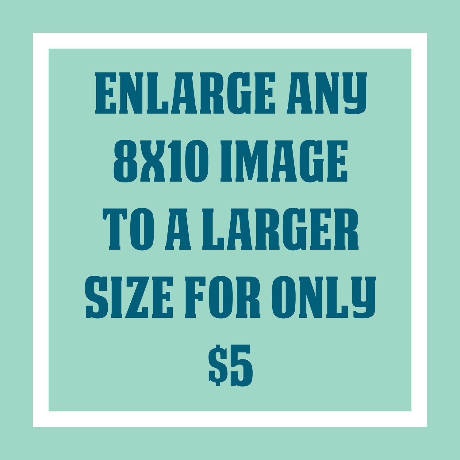 ADD ON- Enlarge any 8x10 image to a larger size