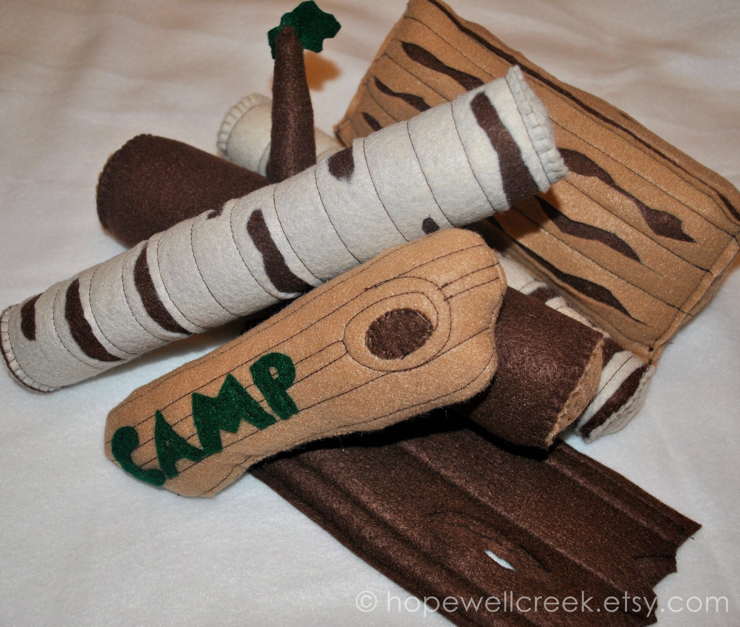 Kids Felt Camp Sign and Firewood