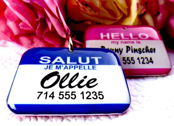 Pet Tags Luggage Tag Custom Dog Tag Hello My Name is by ID4Pet
