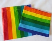 RE-USABLE BAGS- Set of 2- Rainbow Stripes - AuntMsCreations