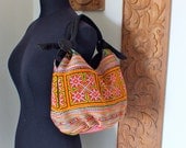 Hmong Ethnic handmade bag vintage cross stitch  work beautiful bohemian Tribal bags