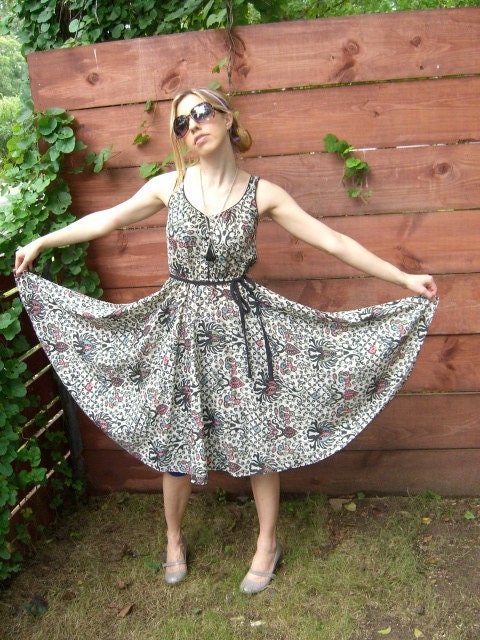 The Ingenue Vintage 50s Dress Incredible Print Sundress Pockets