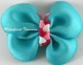 Turquoise/Pink Butterfly Hair Clip