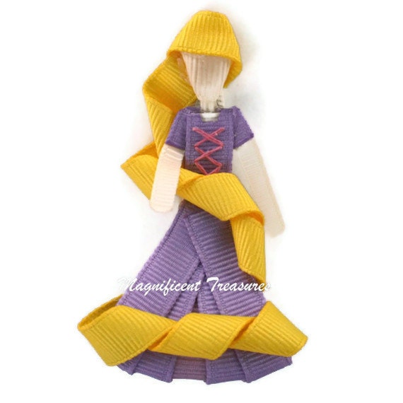 Rapunzel from Tangled Inspired Ribbon Sculpture Hair Clip