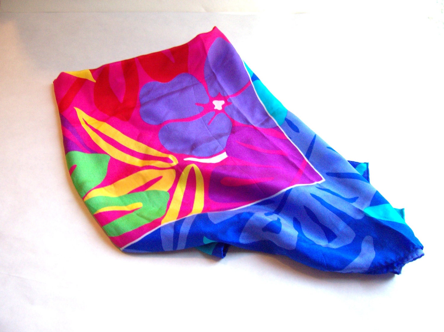 Vintage Liz Claiborn Silk Scarf 30 x 30 Inches Beautiful Bright Colors