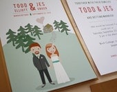 Printable Wedding Invitation - Illustrated Custom Couple poster style