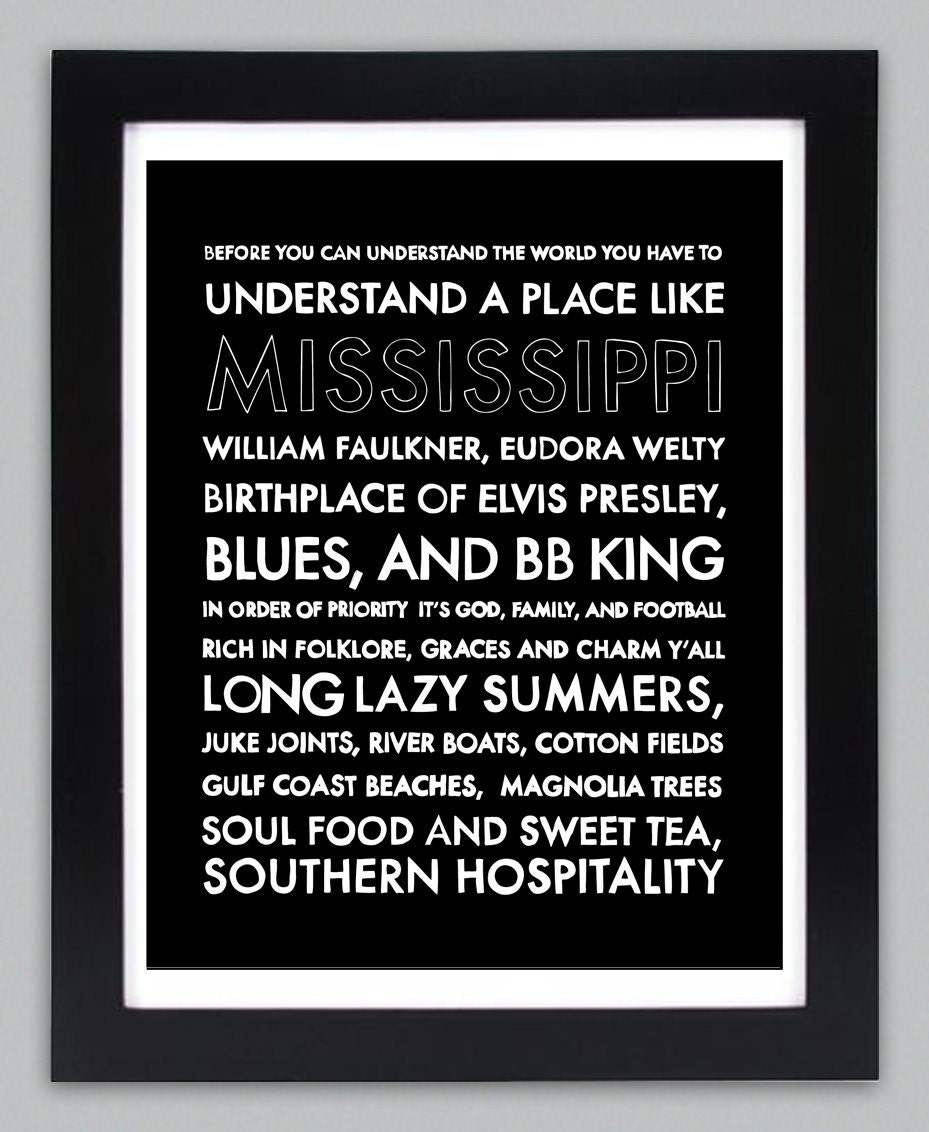 Mississippi Wall Art // State Art // Free Shipping