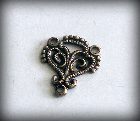 2 pc Heirloom Quality Ornate Brass Ox 3 Way Connector Moorish 13x11mm X307X-VJS