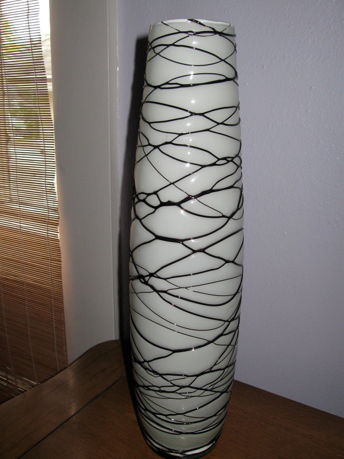 Mid Century Spaghetti String Glass Vase