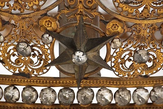 Huge Antique French RARE Mercury Glass Balls Paste Stones Crown Tiara Late 1800s - As Seen on new TV Show - It's Worth What on NBC