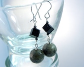Jasper/Onyx Dangles with Hematite
