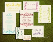 PRINTABLE VINTAGE FLOURISH Invitation Suite Custom Design Colors-Text Diy Wedding Save The Date Program Menu Table Decor Place Cards