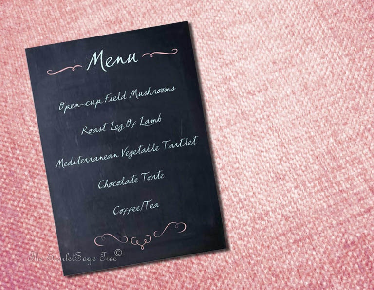 PRINTABLE CHALKBOARD CHIC Menu Diy Wedding Table Settings Decor Design Template Place Cards Escort Table Numbers