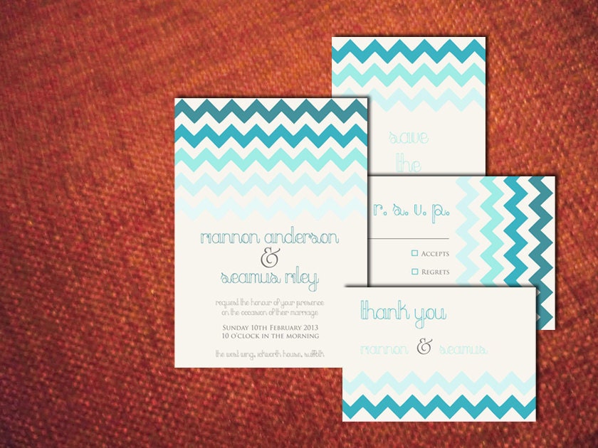 PRINTABLE CHEVRON CHIC Modern Invitation Suite Custom Design Colors-Text Diy Wedding Anniversary Engagement Party Bridal Shower Pdf Spring