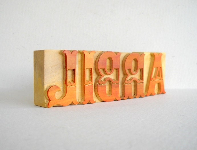 LIBRA - 5 Designer Letterpress Wooden Letters- Zodiac Sign -MV12