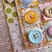 Shabby Chic fabric and buttons Celebrate handmade card
