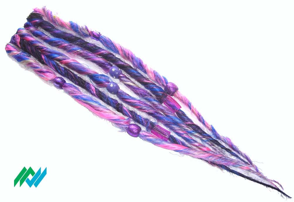 Clip-on accent dreads in blonde black pink blue scene queen kawaii